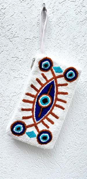 Open image in slideshow, Evil Eye Wayuu Clutch / Pouch
